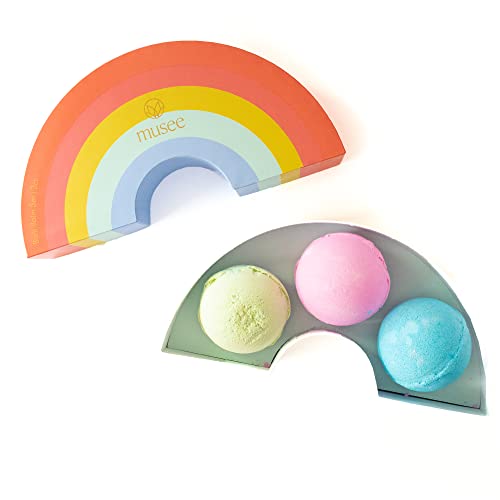 Musee Rainbow Bath Bomb Set | Relaxing Aromatherapy Bath Bombs | Gift Set for Women | Contains 5 Organic Bathbombs | Paraben-Free & Sulfate Free | Handmade in The USA - style: Rainbow