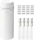 Travel Dispenser Set, 4 Pack 30ml Leak Proof Portable Bottles for Shampoo, Lotion, Conditioner, Cream, with Label Stickers (1, White) - color: White