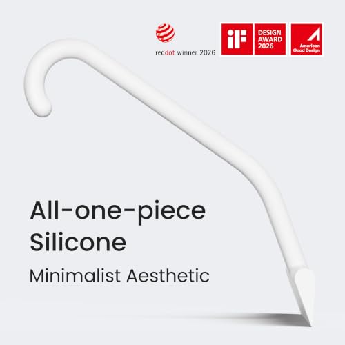 dancemoon JustHang Shower Squeegee for Glass Doors, All-One-Piece Award-Winning Silicone Squeegee with Built-in Hook for Bathroom, Window, Mirror, Tile Wall,Car, Streak-Free Cleaner Tool,10-Inch White - color: Classic White, size: 10 Inches