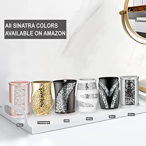 Zahari Home Sinatra Bath Tumbler Toothbrush and Toothpaste Holder Makeup Brushes Organizer, White - color: White, size: 4.25" x 3" x 3" Tumbler