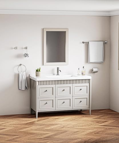 Brushed Nickel Bathroom Hardware Accessories Set 5 Pcs SUS304 Stainless Steel 26 Inch Hand Towel Bar Toilet Paper Holder Towel Ring Robe Towel Hooks Wall Mounted by HOMEMYSTIQUE - color: Brushed Nickel, size: 5 Pieces
