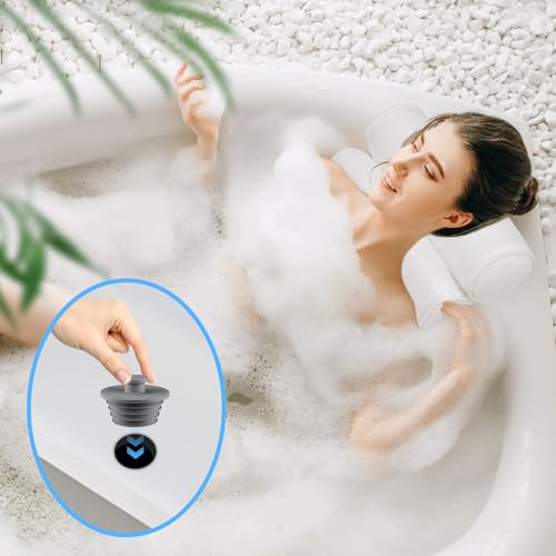 Aluvor Bathtub Stopper Drain Plug Bathroom Tub Plug Sink Stopper 2pcs | Silicone Bathtub Drain Plug Tub Drain Stopper Washbasin Stopper - color: Dark Grey, size: Large