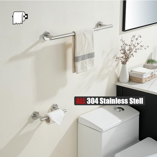 JQK Brushed Toilet Paper Holder, Double Post Pivoting Tissue Holder Wall Mount, 304 Stainless Steel Hold Mega Rolls, TPH150-BN - color: Brushed Steel
