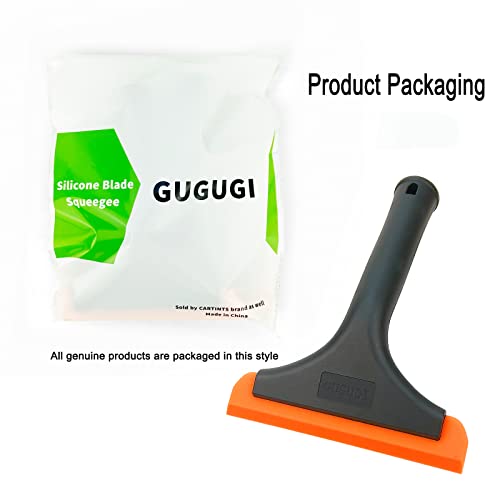 Super Flexible Silicone Squeegee, Auto Water Blade, Water Wiper, Shower Squeegee, 5.9'' Blade and 7.5'' Long Handle, for Car Windshield, Window, Mirror, Glass Door - color: Black