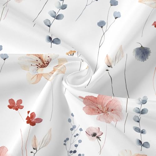 Gibelle Small Stall 3 in 1 Shower Curtain Set, Coral Watercolor Floral Bath Curtain and PEVA Liner Set with 12 Double Sided Steel Hooks, Waterproof Fabric Bathroom Curtain 36x72 - color: Coral, size: 36"W x 72"L (Pack of 1)