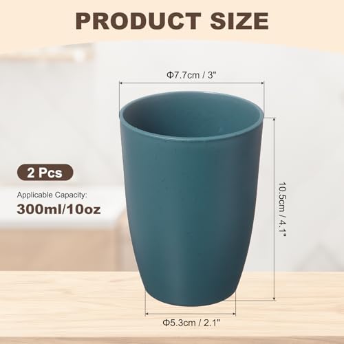 uxcell 2 Pcs Simple Toothbrush Cup, 3 x 3 x 4.1 Inch Bathroom Tumbler Reusable Plastic Cup Set for Storing Toothpaste Toothbrushes Combs Water Beverages, Dark Blue - color: Dark Blue