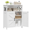 Homhedy Farmhouse Bathroom Storage Cabinet with 2 Doors, Toilet Paper Cabinet with Adjustable Shelf, Small Bathroom Cabinet for Kitchen/Laundry/Living Room, 11.8 x 23.6 x 31.5 Inches, White - color: White