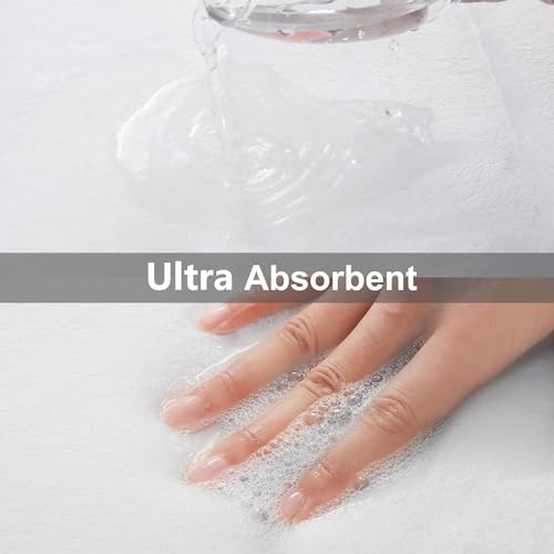 Buganda Memory Foam Bath Mat, 30" x 20", Ultra Soft Bathroom Rugs, Water Absorbent and Machine Washable Bath Rug for Bathroom, Shower, and Tub, White - color: White, size: 30" X 20"