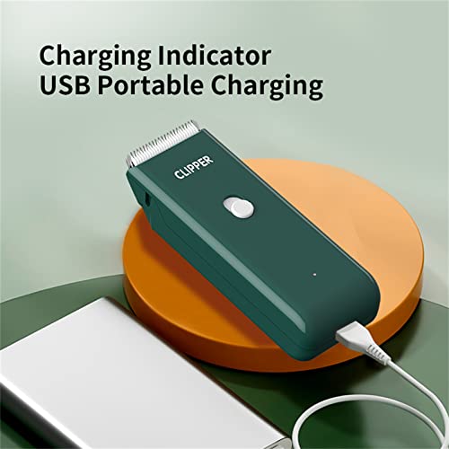 Professional Household Waterproof Low Noise Pet Hair Clippers Electric USB Rechargeable Painless Grooming Tools Hair Grooming Trimmer for Small Medium Dog Cat AP005 Green - color: Ap005-green