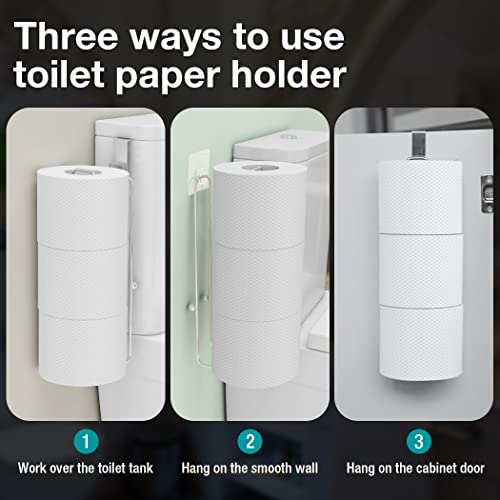 Conworld Toilet Paper Holder Brushed Nickel for 6 Roll Tissue, 2 Packs Bathroom Toilet Paper Storage Over The Tank, Stainless Steel Rustproof Hanging Toilet Roll Holder for Bathroom, RV, Camper,Silver - color: Silver,hold 3 Rolls-2 Pcs
