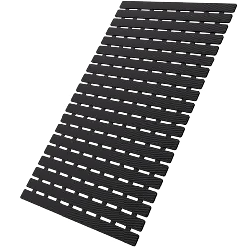 MBOSS Bath Tub Shower Mat Non Slip Bathtub Mats for Bathroom Shower Floor Mat Bath Mats for Shower Tub Anti Slip Shower Mat with Drain Hole and Large Suction Cups (Black, 27.5 X 15.7 Inch) - color: Black, size: 27.5" x 15.7" (Rectangular)