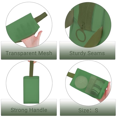 6 Pieces Zipper Mesh Makeup Bags Set, Nylon Cosmetic Bags Portable Clear Toiletry Bas Travel Organizer Bags for Office Travelling Organization (Green, Assorted Size) - color: Green