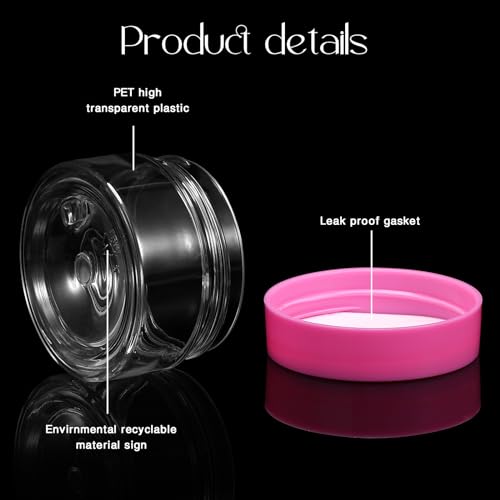 Patelai 4 Pieces Round Wide-mouth Leak Proof Plastic Container Jars with Lids for Travel Storage Makeup Beauty Products Face Creams Oils Salves Ointments DIY Making(1 Ounce,Pink) - color: Pink, size: 1 Ounce