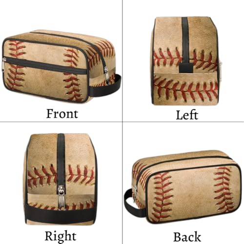 Kids Travel Toiletry Bag - Waterproof Hanging Cosmetic Bag for Boys Men - Large Shaving Bags for Toiletries Accessories Bathroom Stuff, Retro Baseball - color: Retro Baseball