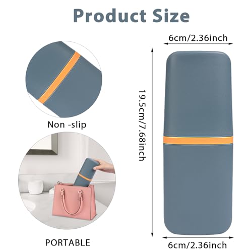 COMNICO Travel Toothbrush Cup Case Portable PP Seal Tooth Brush Holders Cover Multi-Function Toothpaste Storage Container Cup for Home School Camping Business Trip Bathroom - color: Dark Green