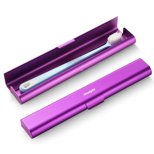 Aluminum Toothbrush Travel Case, Portable Travel Toothbrush Holder, Durable Manual Toothbrush Box Container for Traveling, Bathroom, Camping, Business Trip-Purple - color: Purple, size: 1 Pack (Standard)