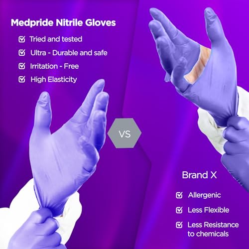 MED PRIDE Nitrile Exam 1200 Count Gloves, Blue Disposable Exam Gloves, Powder-Free Latex-Free, Medical Grade - style: Small Case of 1200