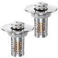Bathroom Sink Drain Strainer(New-2pcs), Pop-up Sink Drain Strainer with Removable Stainless Steel Strainer Basket Hair Catcher, Bathroom Sink Strainer for Bathroom Sink Stopper Replacement - color: New-2pcs