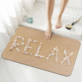The Word Relaxing Made Up of Beach Seashells Bath Mat Rugs 15.7x23.6 in, Diatomaceous Earth Bathroom Rug Rubber Non-Slip Bathroom Mat for Bathroom Kitchen Floor, Tub and Shower Sink - color: Relaxing