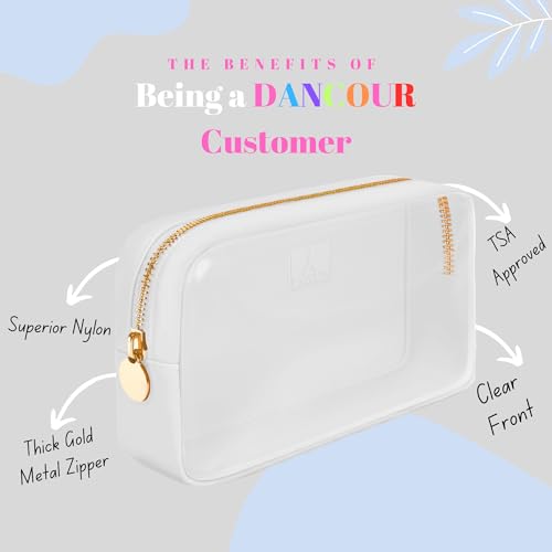DANCOUR Small Clear Makeup Bag – Mini Pouch for Purse, White Cosmetic Travel Case, Compact Clear Cosmetic Bag, Mini Purse Pouch for Travel - color: White, style: Small