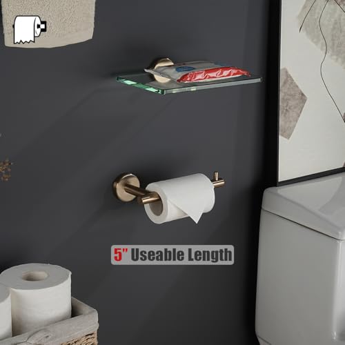 JQK Bathroom Hardware Set, 5-Piece Bath Accessories Set Champagne Bronze Wall Mount Includes 24 in Towel Bar, 9 in HT Bar, TP Holder, Towel Hook x 2, BAS105-CB - color: Champagne Bronze