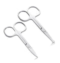 2 PCS Silver Lightweight Multi-Purpose Cuticle Scissors, Facial Hair Small Grooming Scissors For Men Women - Eyebrow, Nose, Eyelashes, Ear Trimming Kit