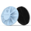 Soft Silicone Shower Brush Body Wash Bath Exfoliating Skin Massage Scrubber | 2 Pack Dry Skin Brushing Glove Loofah, Fit for Sensitive and All Kinds of Skin(Sky Blue+Black) - color: Black+sky Blue