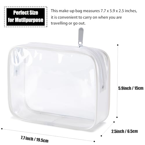 MODENGKONGJIAN TSA Approved Toiletry Bag, 3 Pcs Clear Toiletries Bags Quart Size Travel Makeup Cosmetic Bag for Women Men, Carry on Airport Airline Compliant Bag (Pearl White) - color: Pearl White