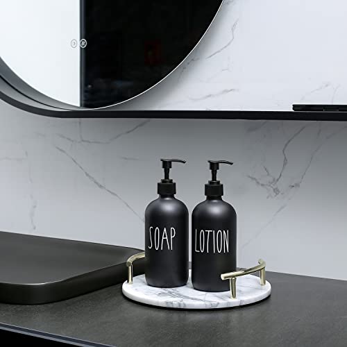 MOMEEMO Matte Black Soap Dispenser Bathroom Set, Contains Lotion and Hand Soap Dispenser, Suitable for Bathroom Decor Farmhouse Style. (Black) - color: Sl Black