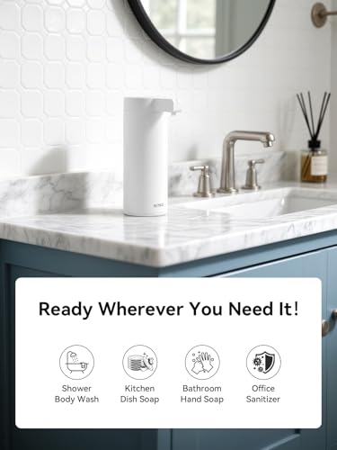 SUNLY Touchless Automatic Soap Dispenser – Clog-Free Pump, Fast Sensor, USB-C Rechargeable, Smudge-Resistant Stainless Steel, for Kitchen & Bathroom Soap Dispenser, White - color: White