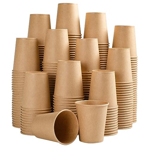 SIUQ 400 Pack 5 oz Kraft Paper Cups, Disposable Bathroom Cups, Mini Mouthwash Cups, Hot/Cold Beverage Drinking Cup for Home, Store, Travel, Events (Brown) - style: 5oz-400pack
