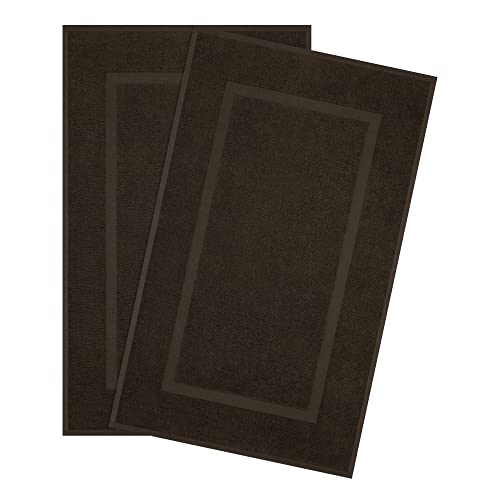 Cotton Paradise 100% Cotton Turkish Bathmat Set, Soft Absorbent Quick Dry, 2 Piece 20x34 Bathmat Floor Set, Chocolate Brown - color: Chocolate Brown, size: 2 PC 20x34"