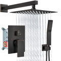 Aolemi Shower Faucet Set Rain Shower System with Handheld Spray Bathroom Shower Combo Rough-in Valve and Shower Trim Kit Included Oil Rubbed Bronze 10 Inch Wall Mount Shower Head - color: Oil Rubbed Bronze, size: 10 Inch Wall Mount Shower Head