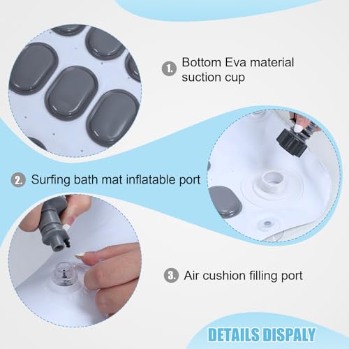 Bathtub Spa Mat with Bubble Jet Massager – Portable Full Body Waterproof Massage Mat, 6-Speed Bubbles, Remote Control & Non-Slip Suction Cups for Ultimate Relaxation