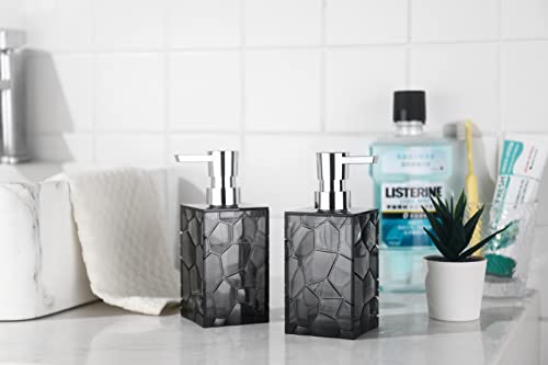 YAUKPH 2 Pack Grey Rust Proof Soap Dispenser | Acrylic material for bathroom and kitchen countertops - color: 2 Pack Gray