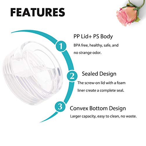 10 Gram Sample Containers with Lids, 10Pcs Clear Sample Jars, Small Cosmetic Travel Containers for Makeup, Lotion, Cream, Powder, 10 ML Mini Container with Lids - color: Clear