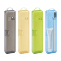 4 Pack Toothbrush Case, Toothbrush Travel Container, Toothbrush Holders, Toothpaste Containers, Toothpaste Storage Container for Home, Business, Camping Traveling (Yellow, Black, Blue, Green)