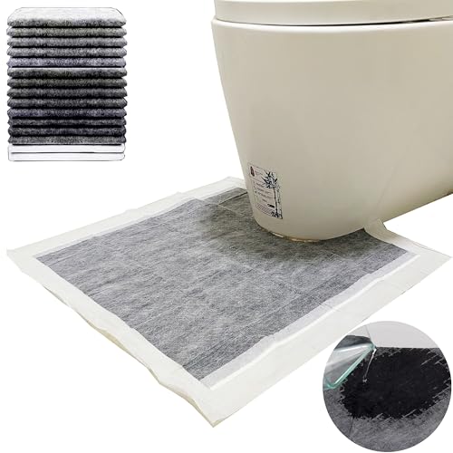 Toilet Floor Protector From Urine 15 Pack Disposable Toilet Mats Provides Ideal Liquid Absorption Great for Toilet Training or Keeping Your Floors Clean (Charcoal Mats) - style: Charcoal Mats