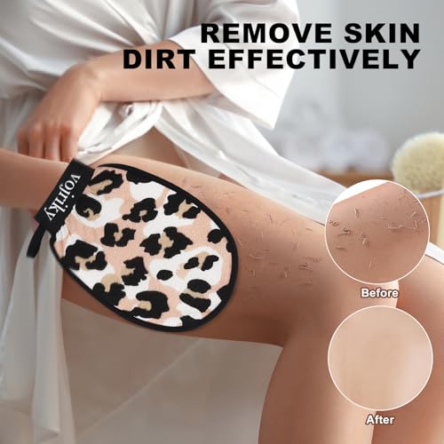 Durable Body Scrub, Dead Skin Remover & Body Scrubber Exfoliator, Body Exfoliating Gloves for Shower, washcloth exfoliating, exfoliating Glove for Smooth Skin 2PCS