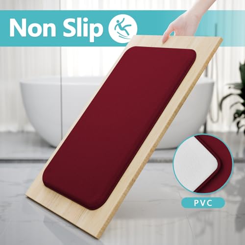 RUN HELIX Bathroom Rugs Sets 3 Piece, Soft Absorbent Memory Foam Bath Mats Set, Dry Fast Bath Mat, Machine Washable Bath Rug Set for Bathroom （Maroon） - color: Maroon