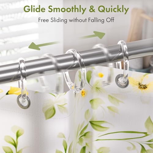 Amazer Shower Curtain Rings, 36 Pcs Plastic Shower Curtain Hooks, O Shape Shower Curtain Hooks Rings, Easy to Snap Closure, Clear Shower Hooks for Shower Curtain and Liner Bathroom - color: Clear, size: 36 Pack