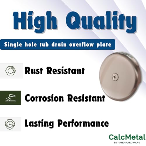 Single Hole Bathtub Drain Overflow Plate with One Matching Screws, Easy to Install, Satin Nickel - color: Satin Nickel