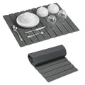Stone Dish Drying Mat 24" x 16" – Dish Drying Stone Mat – Large Diatomaceous Earth Drying Mat with Non-Slip Base – Quick Dry Kitchen Drying Pad for Dishes, Glassware & Bottles (Solid Dark Grey) - color: Solid Dark Grey