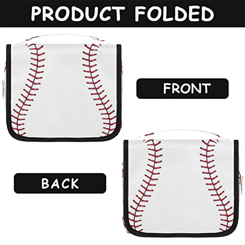 Travel Hanging Toiletry Bag for Women Men Baseball Cosmetic Bag Waterproof Makeup Organizer for Accessories, Shampoo, Full Sized Container, Toiletries for Bathroom Shower - color: A-001