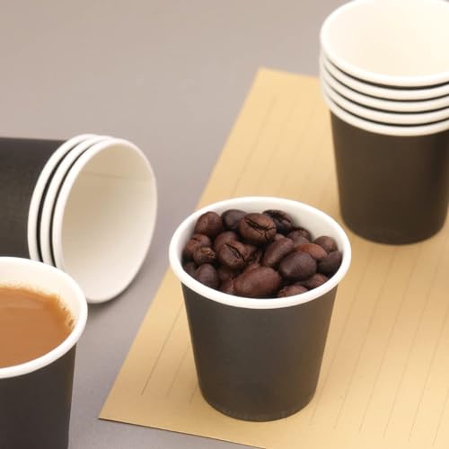200 Count 3 oz Small Paper Cups, Black Disposable Mini Bathroom Cups, Disposable Mouthwash Cups, Small Paper Cup, Espresso Cup for Party Travel Picnic BBQ - color: Black, size: 200 Count