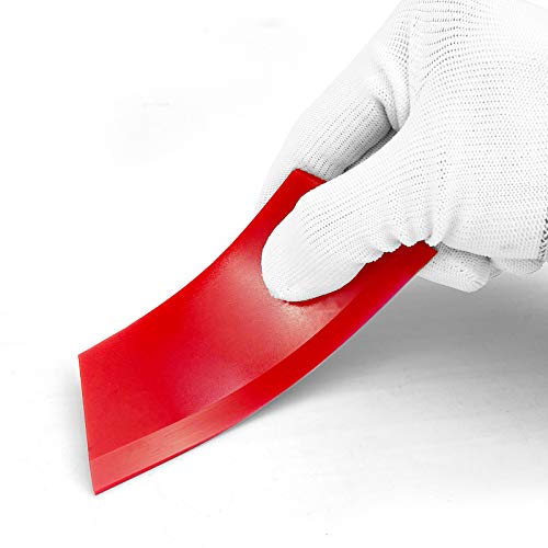 CARTINTS 2pack Squeegee Blades Replacement Mini Squeegee, 5.1x 2 inch, for Cleaning Glass, Shower Door and Car Windows and Screen Printing,Red - color: Red