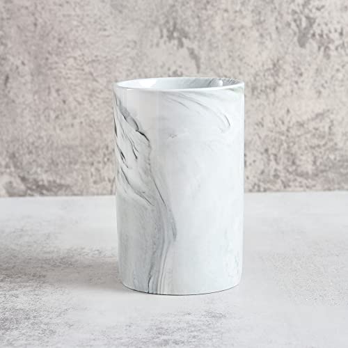 Ceramic Toothbrush Holder, Bathroom Cup, Drinking Mug, Coffee Cups, Marble Pattern Pen Holders, 300ml/Pcs (Grey) - color: Grey
