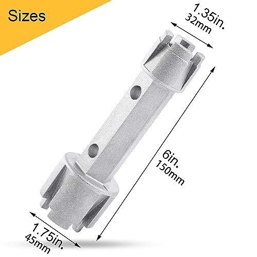 Hanpex Tub Drain Remover Wrench - Dual Ended for Bath & Shower Drains, Closet Spuds - Heavy Duty Aluminum