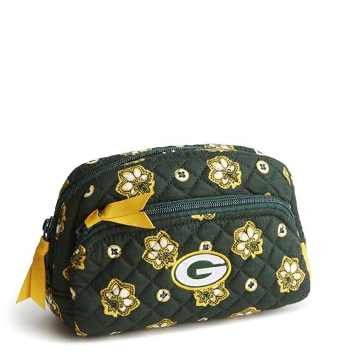 Vera Bradley Women's Cotton Nfl Medium Cosmetic Makeup Organizer Bag (Multiple Teams Available) - color: Dk Green/Yellow Bandana with Green Bay Packers, size: One Size