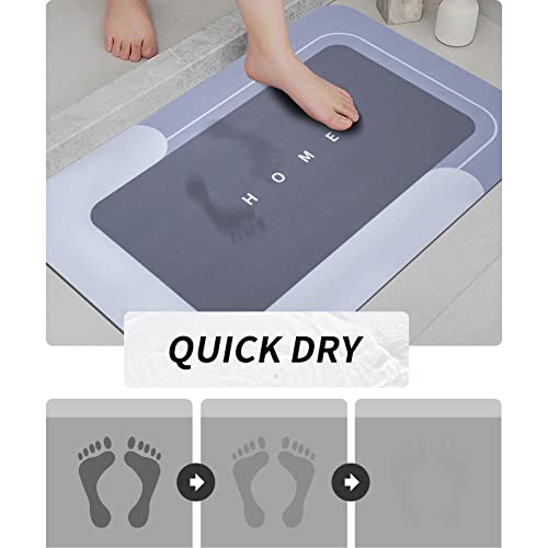Housego 3PCS Absorbent Bath Mat Magic Rug Sets, Quick Drying Bath Mat Non-Slip Floor Rug Rubber Backed for Bathroom Kitchen Shower Sink (16.9''x23.6''+19.7''x23.6''+19.7''x31.9'', Blue) - color: Blue, size: 3 PCS